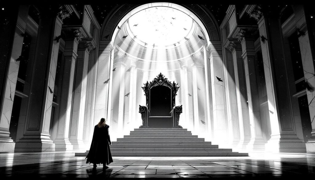 Mortal Thor and a Hero Erased From History: What Marvel’s New Twist Means 3 asgard empty throne thor ravens illustration