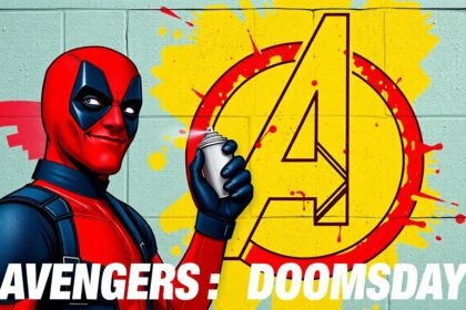 deadpool painting avengers logo wall