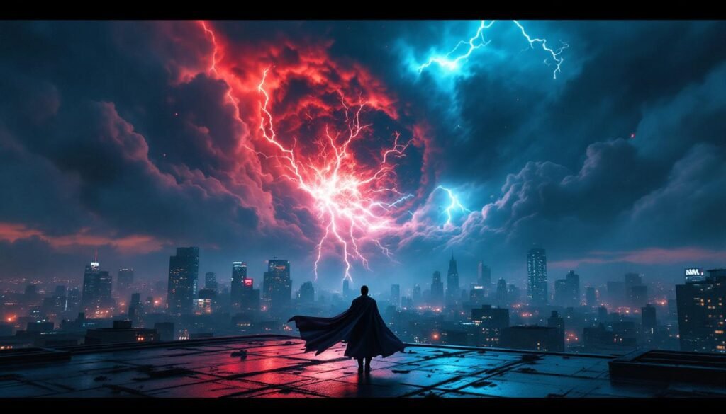 Avengers: Doomsday Confirmed as the Fifth MCU Avengers Film — What It Means 2 futuristic megacity night cosmic rift hero