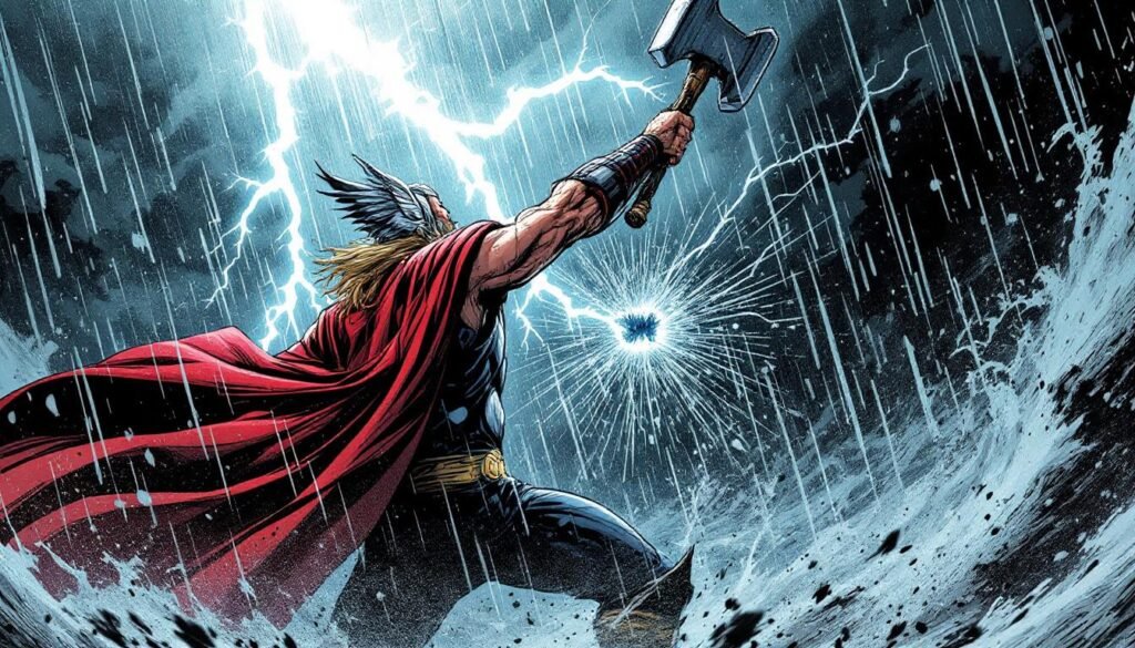 Mortal Thor and a Hero Erased From History: What Marvel’s New Twist Means 4 thor battle broken mjolnir comic illustration
