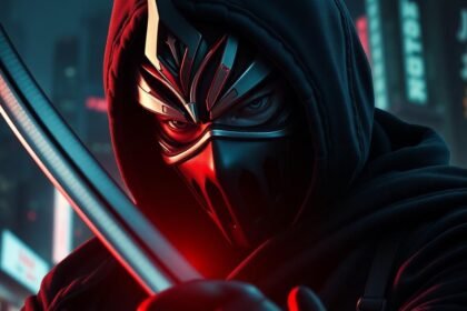 ultimate ronin masked katana neon city