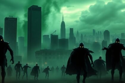 apocalyptic cityscape zombie superheroes