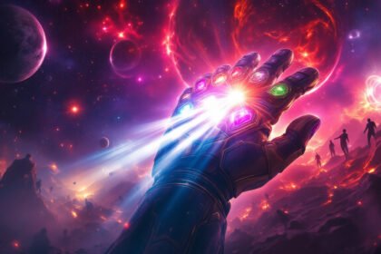 cosmic battlefield gauntlet glowing gems