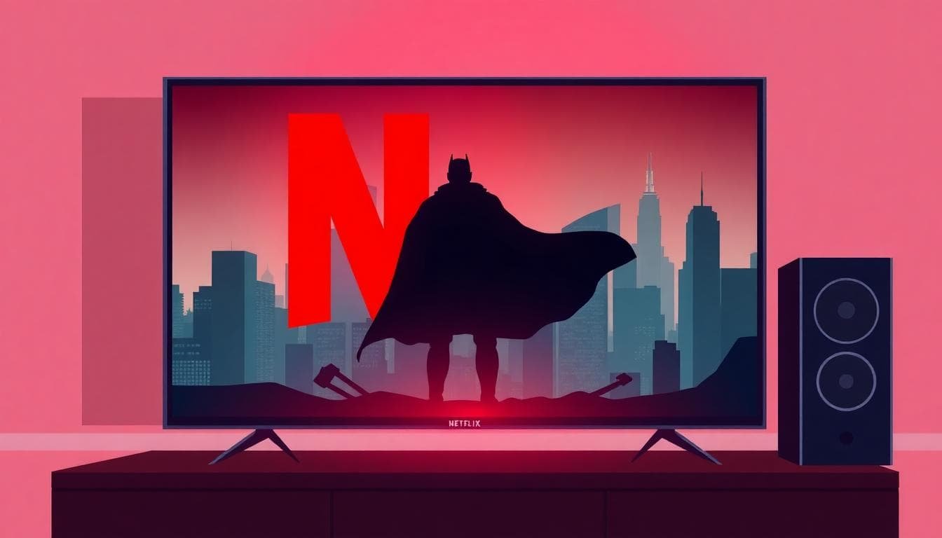 mysterious superhero poster netflix tv screen
