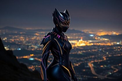 shuri black panther futuristic wakanda night