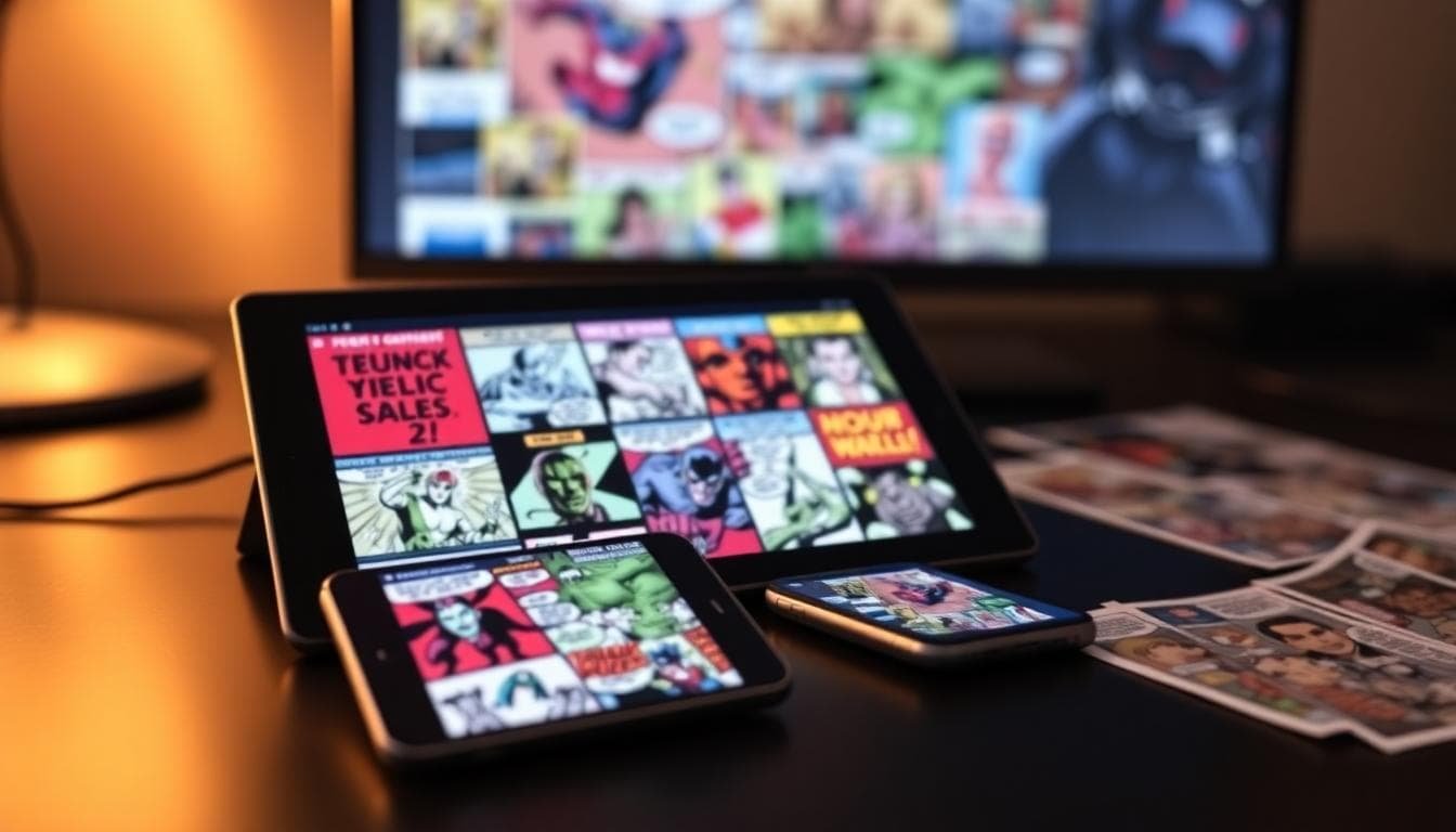 digital comics platform tablet header