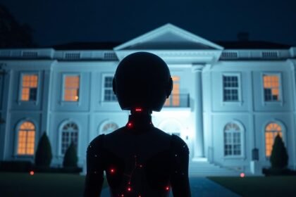 spotlighted sleek android hero white mansion night 4b16444c