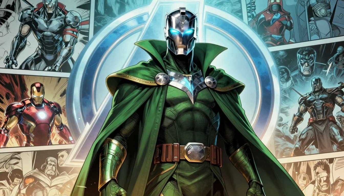 doctor doom comic collage avengers illustration e2617876