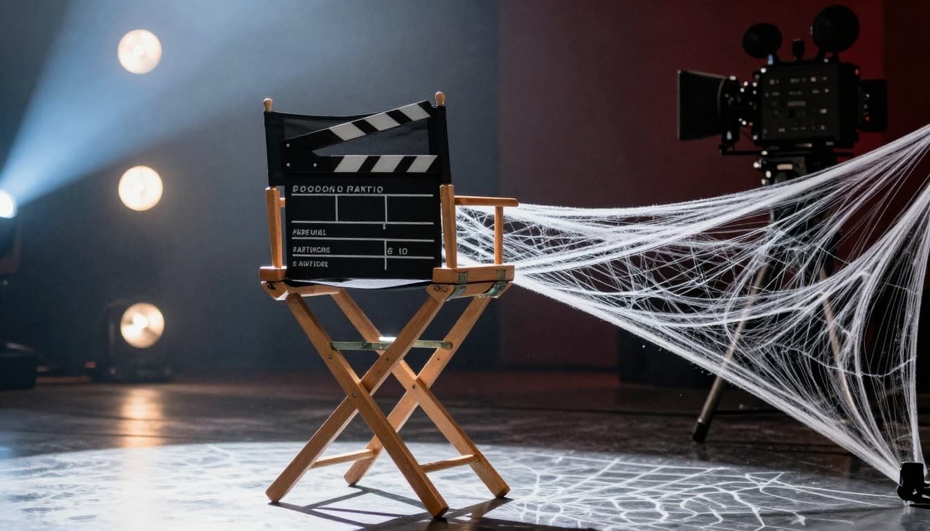 dramatic directors chair clapperboard soundstage spiderweb light eea205ef