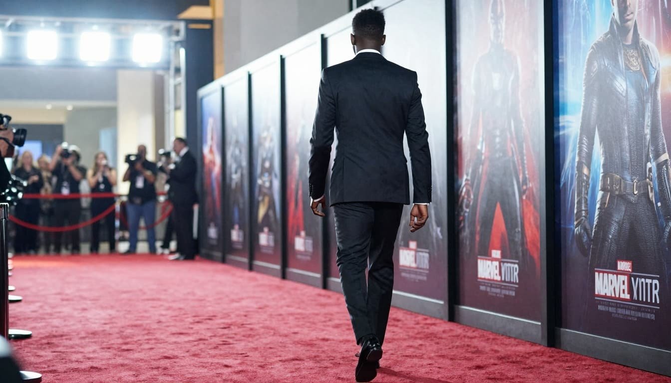 red carpet premiere silhouetted actor movie posters bed981b2